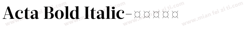 Acta Bold Italic字体转换